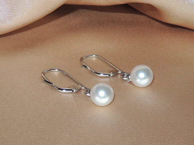 Perlové náušnice mořské akoya perly visací AE001C Perlové náušnice mořské akoya perly visací AE001C