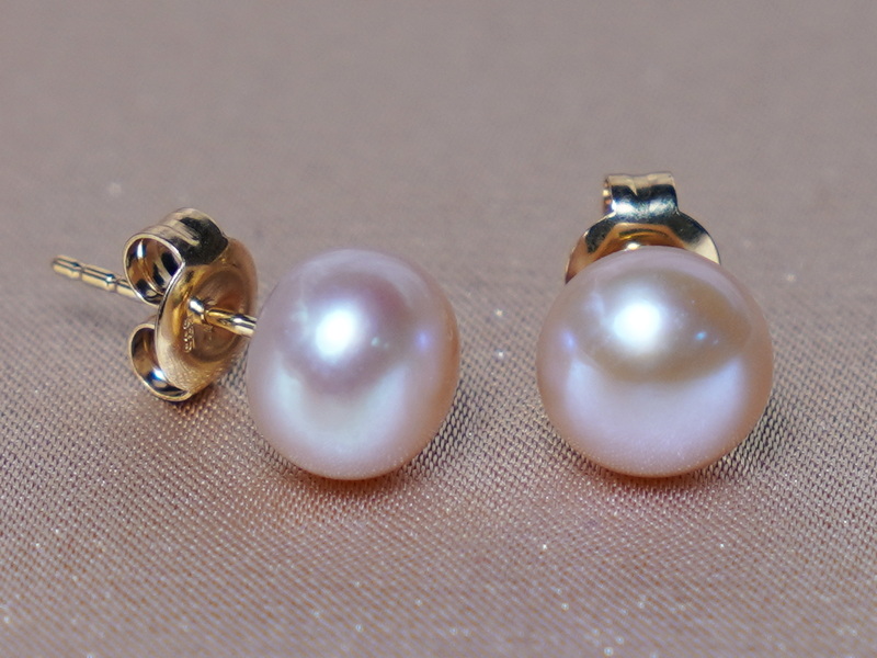 14K zlaté napichovací perlové náušnice BFE585AAAyP-P 14K zlaté napichovací perlové náušnice BFE585AAAyP-P