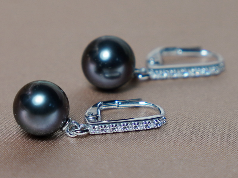 Perlové náušnice s tahitskými perlami BC024WE-T Perlové náušnice s tahitskými perlami BC024WE-T