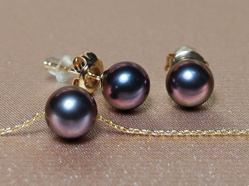 Set šperků z říčních perel ve 14K zlatě FPSET095AAAyB Set šperků z říčních perel ve 14K zlatě FPSET095AAAyB