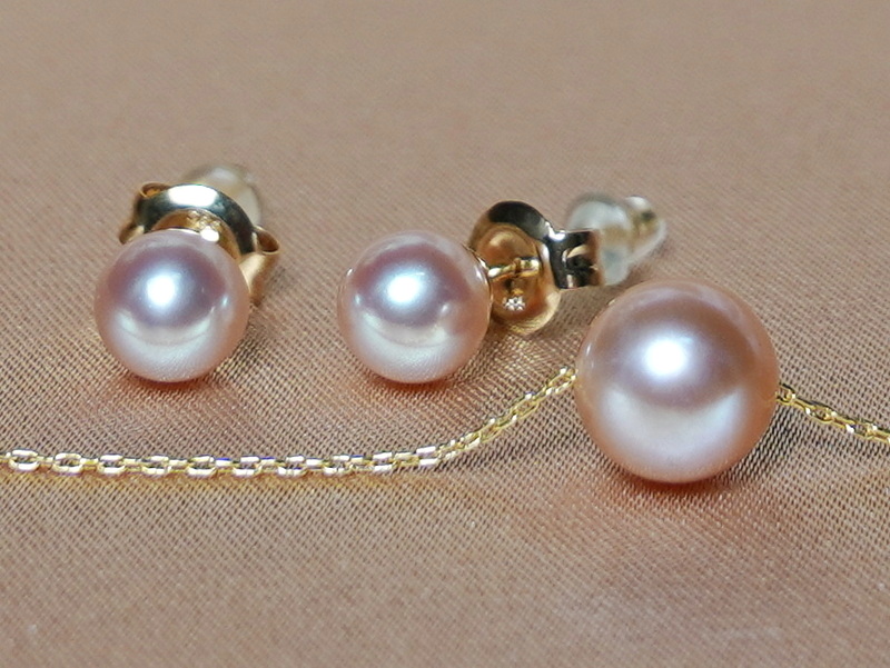 Set šperků z říčních perel ve 14K zlatě FPSET095AAAyL Set šperků z říčních perel ve 14K zlatě FPSET095AAAyL