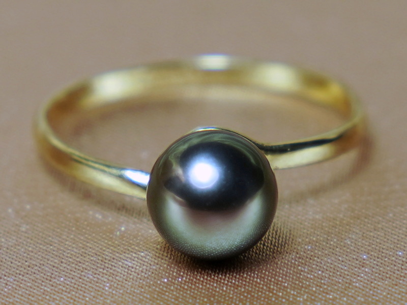 Zlatý prsten 14K s tahitskou perlou AAA BC028YR-T Zlatý prsten 14K s tahitskou perlou AAA BC028YR-T