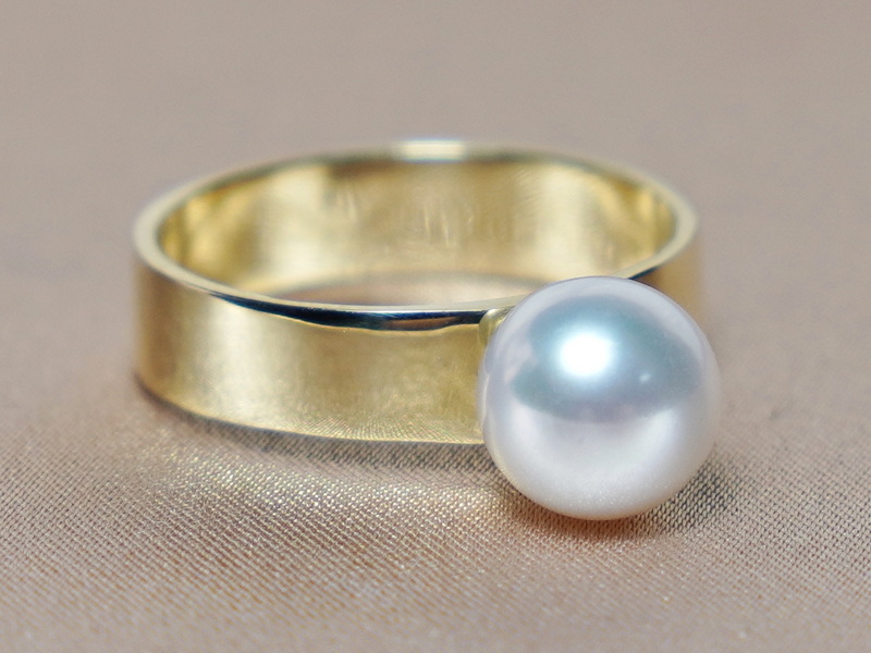 Zlatý prsten 14K s japonskou akoya perlou BC032YR-A Zlatý prsten 14K s japonskou akoya perlou BC032YR-A