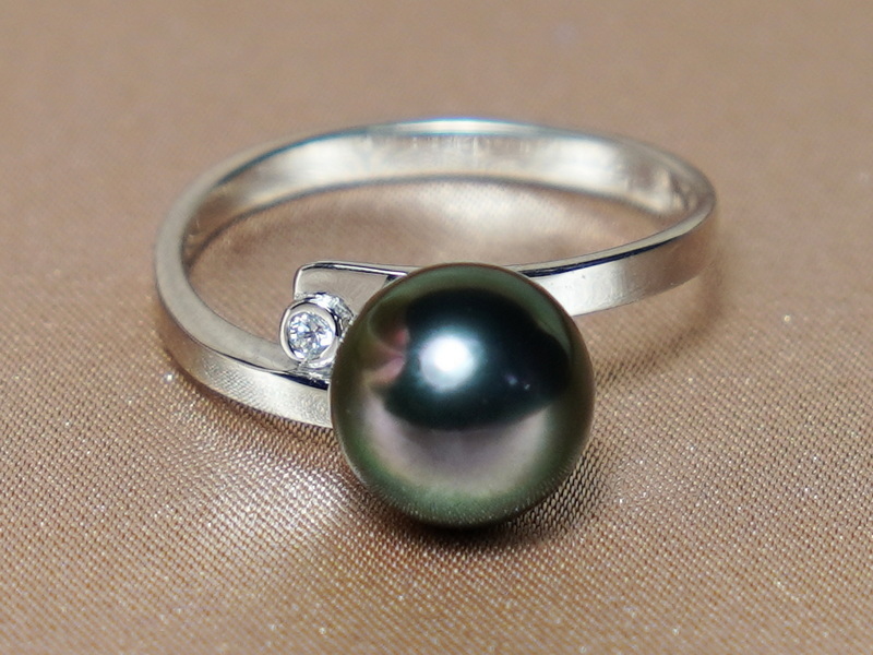 Zlatý prsten 14K s tahitskou perlou AAA BC04WR-T Zlatý prsten 14K s tahitskou perlou AAA BC04WR-T