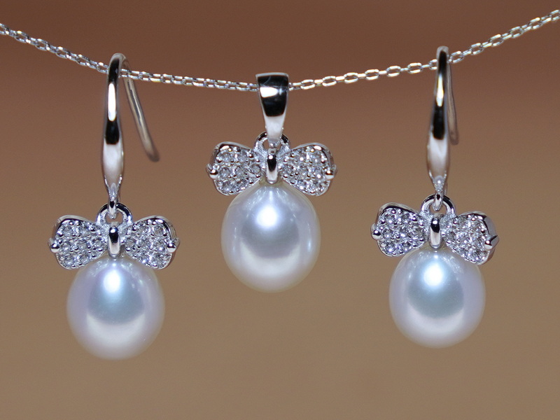 Set šperků se zirkony a pravými perlami PS2312SH Set šperků se zirkony a pravými perlami PS2312SH