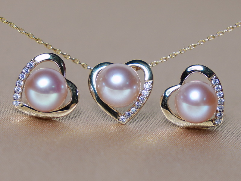 Set šperků z růžových říčních perel WW013YS-FP Set šperků z růžových říčních perel WW013YS-FP