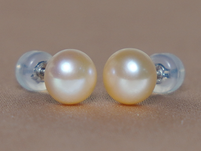 Zlaté napichovací perlové náušnice PSE14WG Zlaté napichovací perlové náušnice PSE14WG