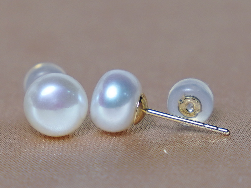 14K zlaté napichovací perlové náušnice WSE14YG 14K zlaté napichovací perlové náušnice WSE14YG