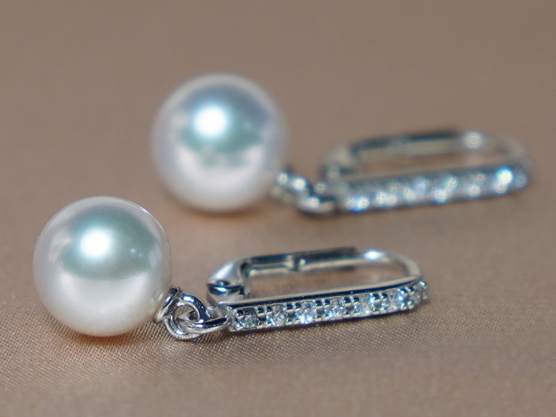 Zlaté náušnice 14K s perlami Jižního Pacifiku BC024WE-W Zlaté náušnice 14K s perlami Jižního Pacifiku BC024WE-W