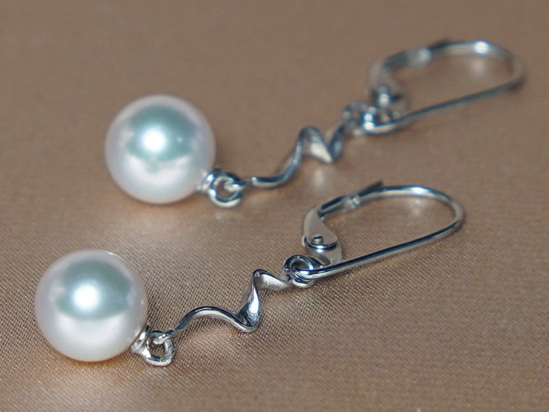 Zlaté náušnice 14K s perlami Južného Pacifiku náušnice SSWE004B Zlaté náušnice 14K s perlami Južného Pacifiku náušnice SSWE004B