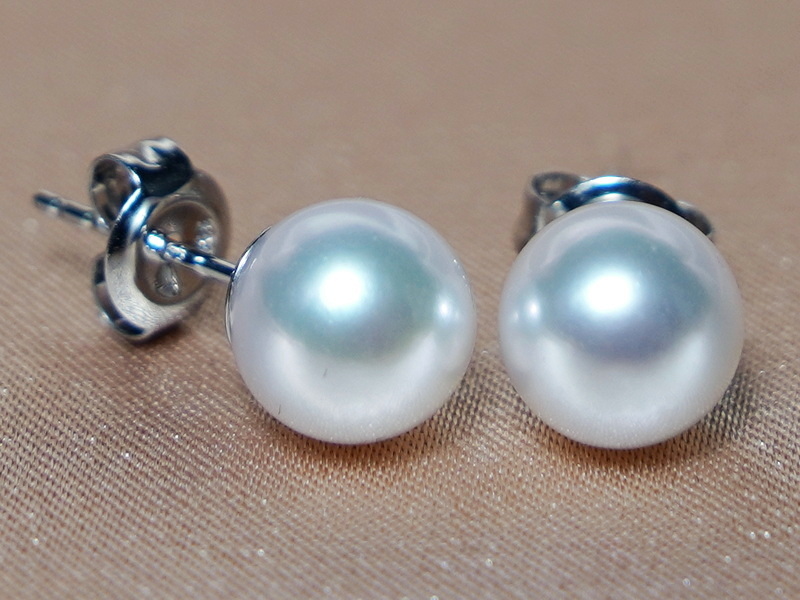 Zlaté náušnice 14K japonské akoya perly AAA AE585AAAwP Zlaté náušnice 14K japonské akoya perly AAA AE585AAAwP