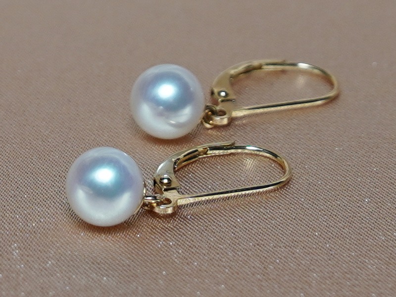 Zlaté náušnice 14K s pravými říčními perlami AAA GA014YFE-W Zlaté náušnice 14K s pravými říčními perlami AAA GA014YFE-W