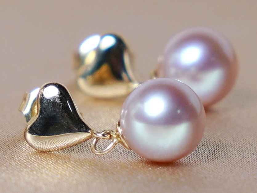 Zlaté náušnice 14K se sladkovodními perlami AAA WW03YHE-FP Zlaté náušnice 14K se sladkovodními perlami AAA WW03YHE-FP