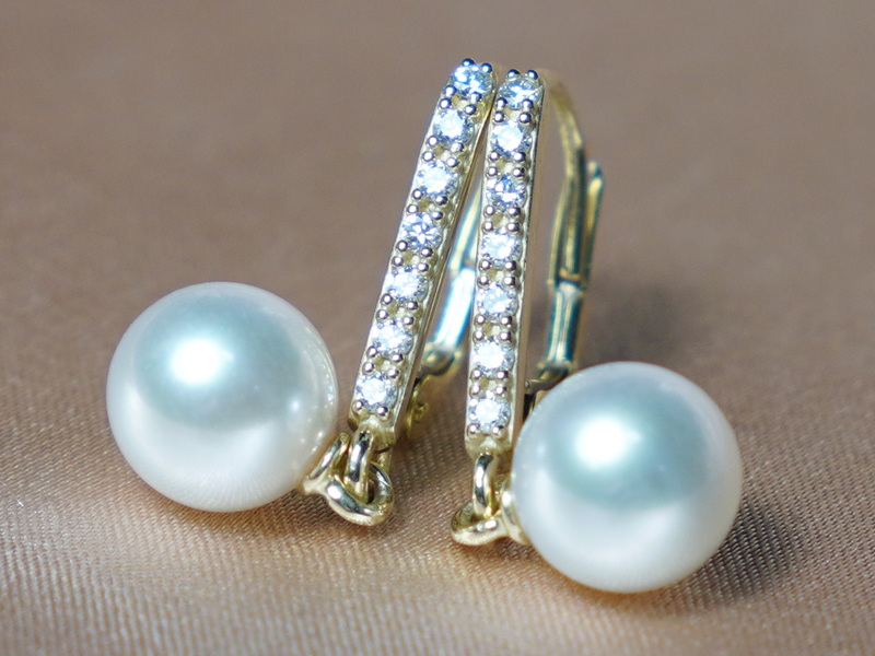 Zlaté perlové náušnice BC024YFE-W Zlaté perlové náušnice BC024YFE-W