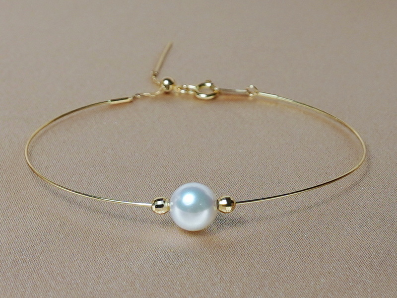 Zlatý náramek 18K se sladkovodní perlou WW07YB-FW Zlatý náramek 18K se sladkovodní perlou WW07YB-FW