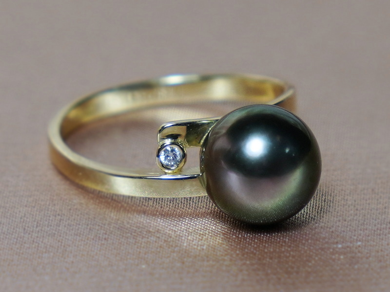 Zlatý prsten 14K s tahitskou perlou AAA BC04YR-T Zlatý prsten 14K s tahitskou perlou AAA BC04YR-T
