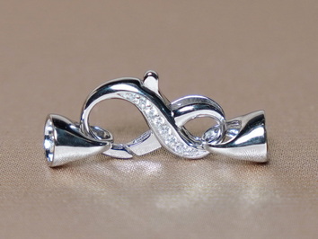 Elegantní stříbrný perlový uzávěr NEKONEČNO K02 K02