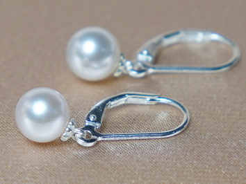  Náušnice z bílých sladkovodních perel ve stříbře RE100AAAwM