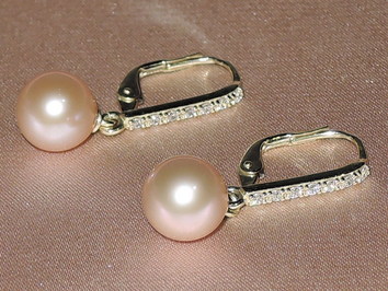 Zlaté perlové náušnice ve 14K zlatě BC024YFE-P Zlaté perlové náušnice ve 14K zlatě BC024YFE-P