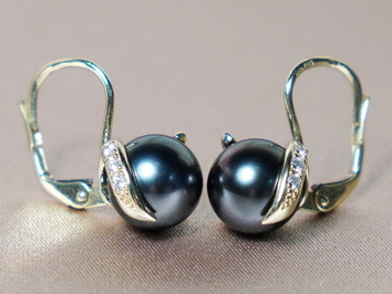 Zlaté náušnice 14K s tahitskými perlami BC05YE-T Zlaté náušnice 14K s tahitskými perlami BC05YE-T