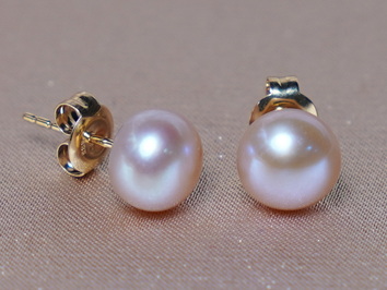 14K zlaté napichovací perlové náušnice BFE585AAAyP-P 14K zlaté napichovací perlové náušnice BFE585AAAyP-P