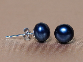 Perlové náušnice napichávací černé BPE100AAb Perlové náušnice napichávací černé BPE100AAb