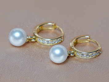 Náušnice říční perly AAA ve 14K zlatě DS120YFE-W Náušnice říční perly AAA ve 14K zlatě DS120YFE-W