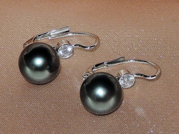 Zlaté náušnice 14K s černými tahitskými perlami AAA DS222WE-T Zlaté náušnice 14K s černými tahitskými perlami AAA DS222WE-T