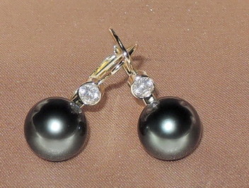 Perlové náušnice černé tahitské perly AAA DS222YE-T Perlové náušnice černé tahitské perly AAA DS222YE-T