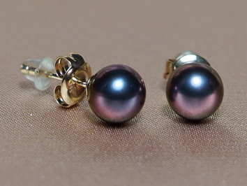 Zlaté náušnice 14K s černými sladkovodními perlami AAA FE585AAAyB Zlaté náušnice 14K s černými sladkovodními perlami AAA FE585AAAyB