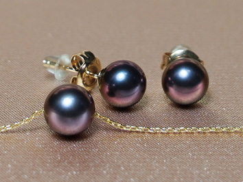 Set šperků z říčních perel ve 14K zlatě FPSET095AAAyB Set šperků z říčních perel ve 14K zlatě FPSET095AAAyB