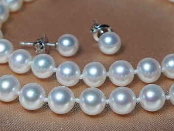 Perlové šperky z říčních perel AAA 6mm RSET6070AAAwA Perlové šperky z říčních perel AAA 6mm RSET6070AAAwA