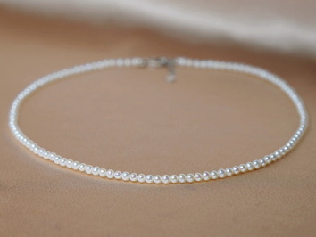 Perlový náhrdelník pravé perly 3 mm NRSN3035AA+wJ