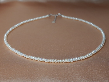 Perlový náhrdelník pravé říční perly 3mm ORSN3040AAwG Perlový náhrdelník pravé říční perly 3mm ORSN3040AAwG