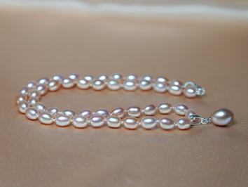 Perlový náhrdelník pravé růžové říční perly FNS026J Perlový náhrdelník pravé růžové říční perly FNS026J