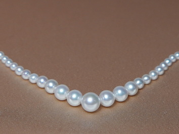 Perlový náhrdelník z říčních perel postupný AAA RSN3580AAAwH Perlový náhrdelník z říčních perel postupný AAA RSN3580AAAwH