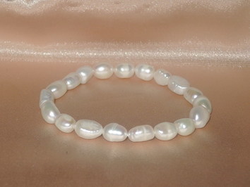 Perlový náramek na silikonové gumičce BB7080wG Perlový náramek na silikonové gumičce BB7080wG