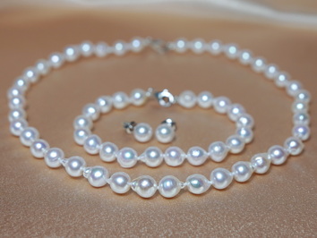 Perlový set japonské akoya perly AA APNS7580AAC Perlový set japonské akoya perly AA APNS7580AAC