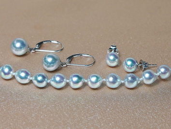 Perlový set šperků 14K šedé akoya perly APSET6570AAsM Perlový set šperků 14K šedé akoya perly APSET6570AAsM