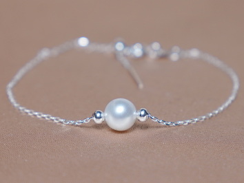 Pravá perla na řetízku náramek FPSB20w Pravá perla na řetízku náramek FPSB20w