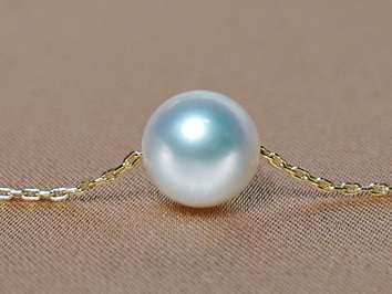 Pravá perla AAA na 14K zlatém řetízku FPN095AAAyW Pravá perla AAA na 14K zlatém řetízku FPN095AAAyW