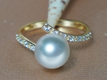 Prsten s perlou Jižního Pacifiku BC029YR-W Prsten s perlou Jižního Pacifiku BC029YR-W