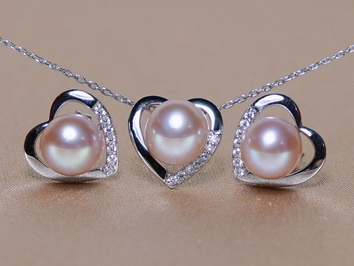 Set šperků z růžových říčních perel ve 14K zlatě WW014WS-FP Set šperků z růžových říčních perel ve 14K zlatě WW014WS-FP