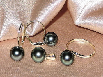 Set šperků t tahitských perel ve 14K zlatě BC150YS-T Set šperků t tahitských perel ve 14K zlatě BC150YS-T