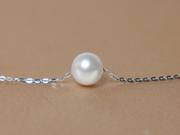 Stříbrný řetízek s pravou říční perlou 9mm RP777wM Stříbrný řetízek s pravou říční perlou 9mm RP777wM