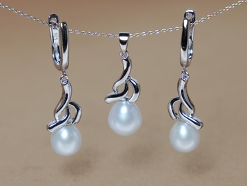 Stříbrný set šperků s říčními perlami PS2158SH