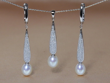 Stříbrná souprava šperků se sladkovodními perlami PS2283SH Stříbrná souprava šperků se sladkovodními perlami PS2283SH