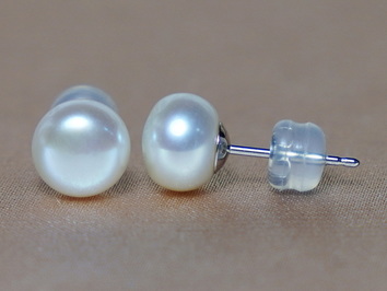 Zlaté napichovací perlové náušnice WSE14WG