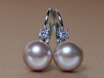 Zlaté náušnice 14K s pravou perlou BC022WFE-L