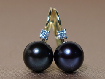 Zlaté náušnice 14K s pravou sladkovodní perlou BC022YFE-B